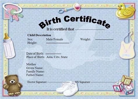 Unique Cute Birth Certificate Template | Birth certificate template ...