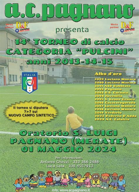 1 Maggio 2024 14 Torneo Di Calcio CATEGORIA Pulcini AC Pagnano