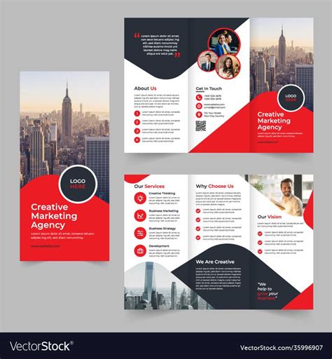 A Red And Black Tri Fold Brochure Design