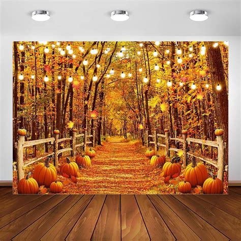 Avezano Fall Backdrops For Photography Autumn Maple Leaves Forest Path