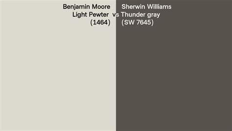 Benjamin Moore Light Pewter 1464 Vs Sherwin Williams Thunder Gray SW