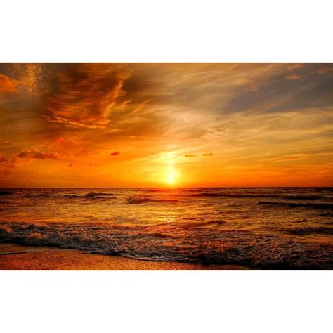 Картина на платно, Море при залез слънце, 80 х 50 см, Дървена рамка ...