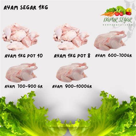 Jual Ayam Potong Segar 1kg Ayam Utuh 600 1000gram Frozenfood Daging