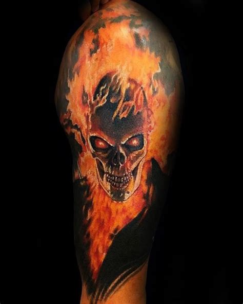 Ghost Rider Tattoo Designs For Men Supernatural Antihero Ideas