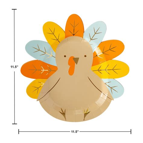 Turkey Shaped Plates 8ct Turkey Party Plates Thanksgiving - Etsy