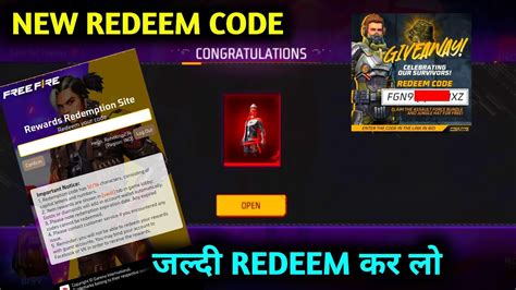 FREE FIRE NEW REDEEM CODE TODAY FF REDEEM CODE FF NEW EVENT NEW