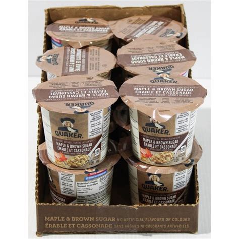 12 Quaker Maple And Brown Sugar Instant Oatmeal Cups