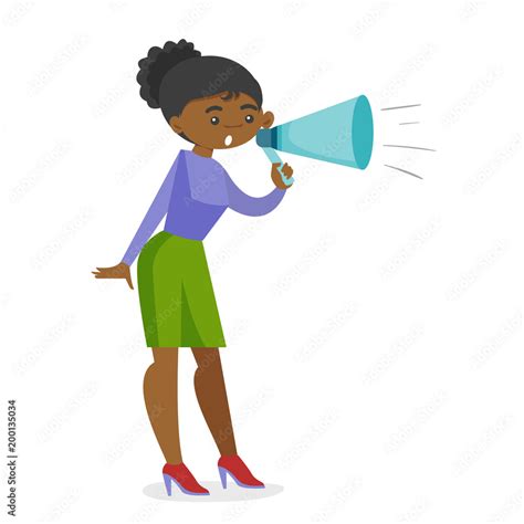 Clipart Of Person Shouting Into Megaphone