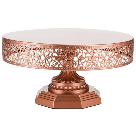 12 Inch Round Metal Wedding Cake Stand Rose Gold Rose Gold Cake Stand Metal Wedding Cake