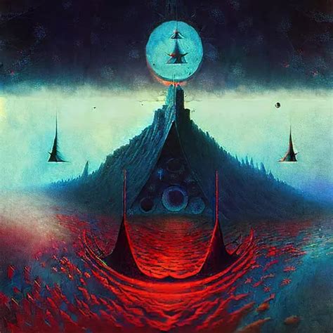 Beyond the Night Sky by Zdzisław Beksiński Digital I OpenArt