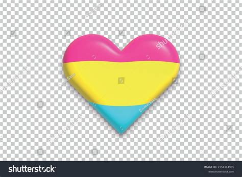 Vector Realistic Isolated Pansexual Heart On The Royalty Free Stock Vector 2154314935