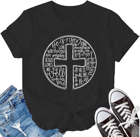 Lbp Womens Christian Shirt He Is Risen Shirt Faith Based Tees Christian