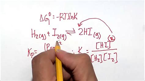 Quick Video Calculating Equilibrium Constant Kp Using Gibbs Standard Free Energy Deltag Youtube