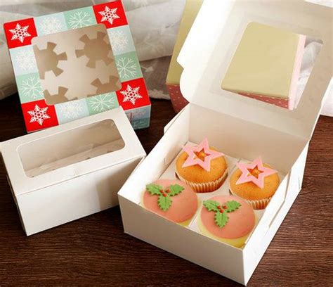 Romanticbaking Cupcake Boxes With Insert And Window Brown Kraft Paper