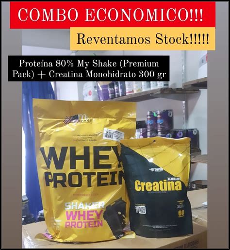 1 Kg Whey My Shake 80 Creatina Monohidrato Micronizada Pura 300 Gr