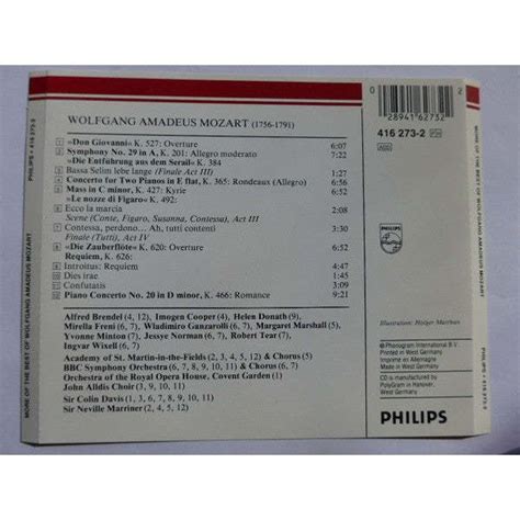 Wolfgang Amadeus Mozart More Of The Best Of Wolfgang Amadeus Mozart Cd On Ebid United States