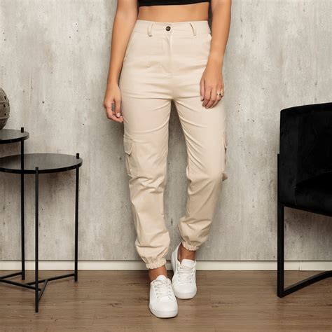 Cal A Jogger Cargo Sarja Skatista Feminina Bolsos Shopee Brasil