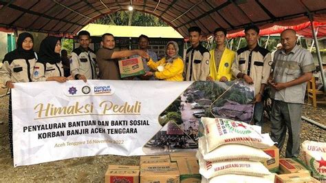 Mahasiswa Utu Meulaboh Bantu Korban Banjir Bandang Aceh Tenggara