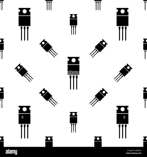 Field Effect Transistor Icon Seamless Pattern Power Transistor Icon