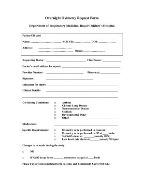 Fillable Online Overnight Oximetry Request Form Doc Fax Email Print