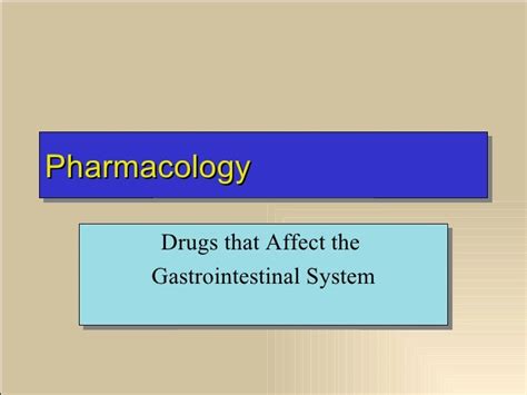 Gastrointestinal Drugs