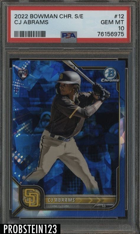 Cj Abrams Bowman Chrome Sapphire Edition Base Psa Price