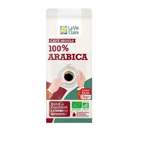 CAFE PUR ARABICA MOULU 1KG La Vie Claire Saint Pierre