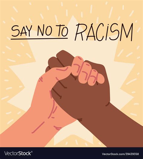 Say No To Racism Poster Royalty Free Vector Image