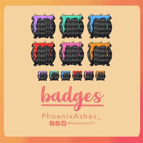 Witch Cauldron Bitsub Badges For Twitch And Streaming Phoenixashes