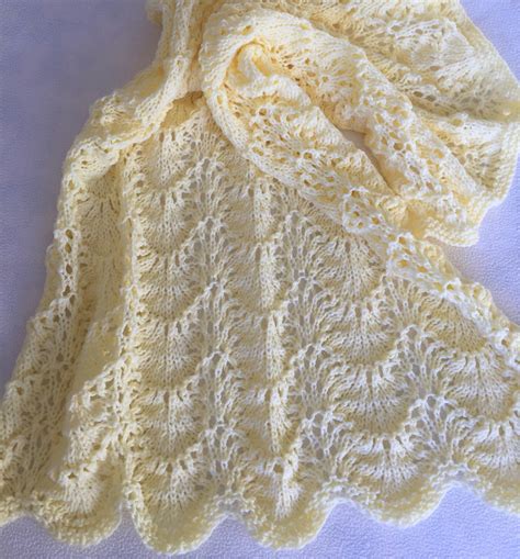 Shells Lace Baby Blanket Knitting Pattern Pdf English Etsy Australia