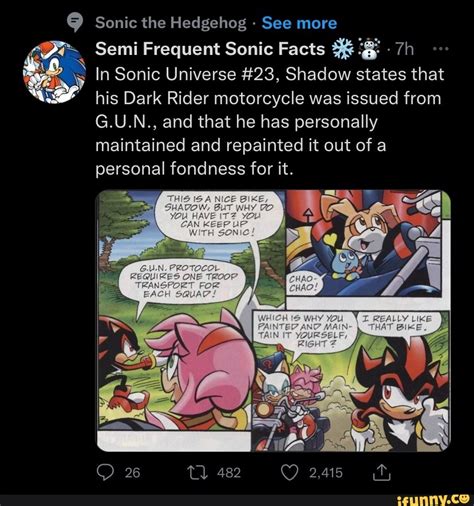 Sonic The Hedgehog See More Semi Frequent Sonic Facts In Sonic Universe 23 Shadow States