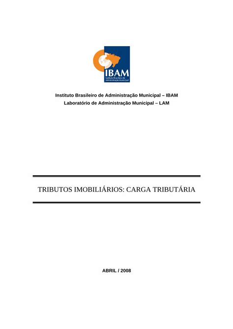 Pdf Tributos Imobili Rios Carga Tribut Ria Tributos Imobili Rios