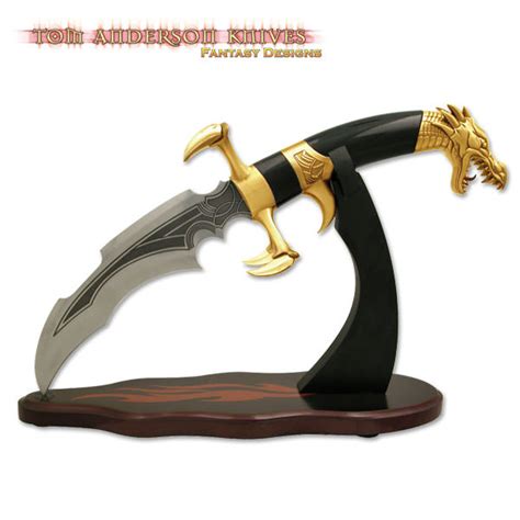 Tom Anderson Dragon Claw Dagger With Gold Finish Ta 74g