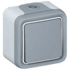 069720 Legrand Poussoir étanche NO 10A Plexo complet IP55 saillie gris