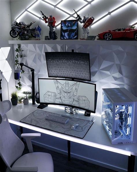 Clean Aesthetic Setup Game Room Design Gaming Room Setup Room Setup