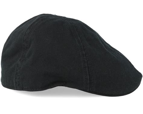 Texas Cotton Black Flat Cap Stetson Keps