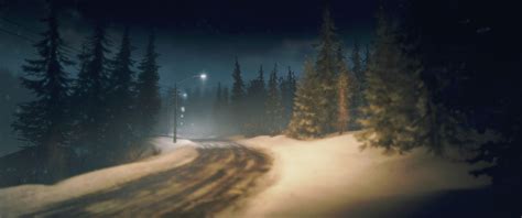 nature, night, CGI, snow, forest, road, digital art, ultrawide, sky ...