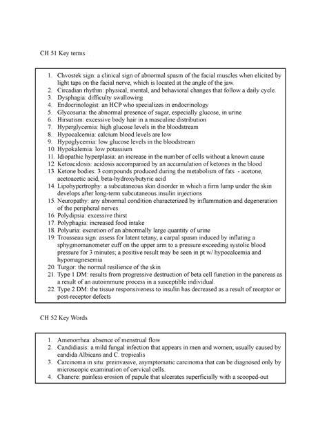 Set 1 Key Terms Endcrine Reprodcutive Ch 51 Key Terms Chvostek Sign A Clinical Sign Of