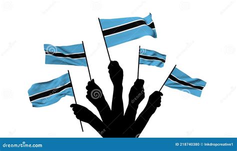 Bandera Nacional De Botswana Ondeando En 3d Stock de ilustración