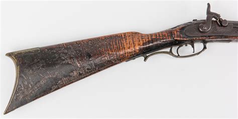 Lot 775: Kentucky Full Stock Muzzle Loading Long Rifle, .44 cal | Case ...