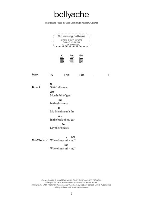 Billie Eilish Bellyache Arr Elise Ecklund Sheet Music Pdf Notes Chords Pop Score Ukulele