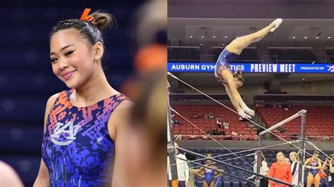 Suni Lee Shows 2023 College Bars Routine Auburn Preview Meet Youtube