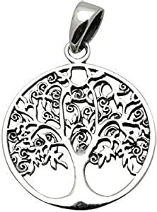 Comptoir Du Bijou Pendentif Grand Arbre De Vie Amazon Fr Mode