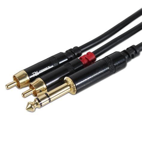 PD Connex 2x RCA Male 6 35mm Stereo Jack 3M Cable