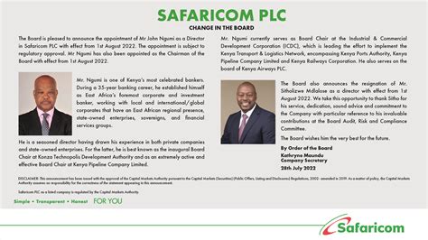 Safaricom PLC On Twitter Public Announcement We Are Delighted To