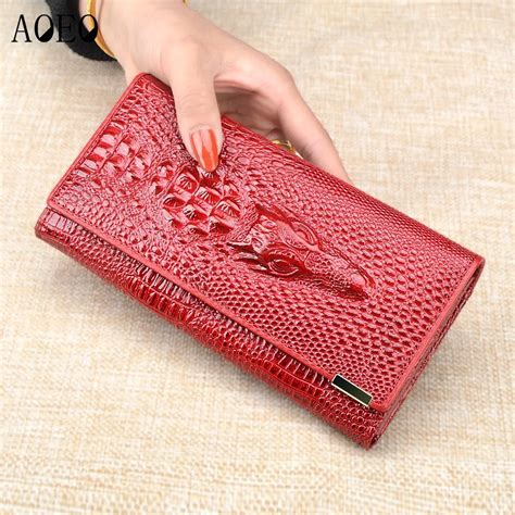 Aoeo Women Lock Wallet Female Handbag Money Coin Purses Holder Genuine