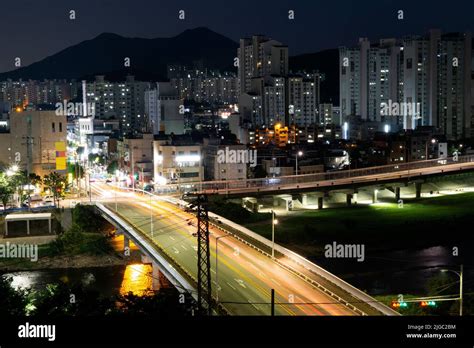 Beautiful Night View Of Anyang City Stock Photo Alamy