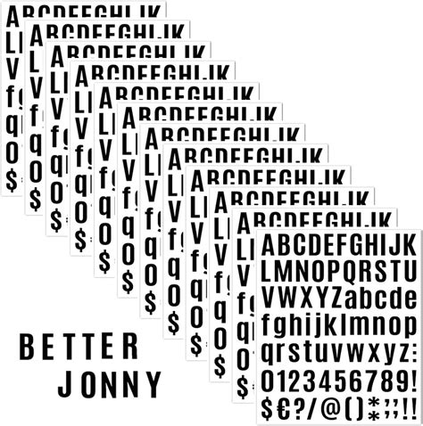 Sheets Vinyl Letter Stickers Betterjonny Black Self Adhesive