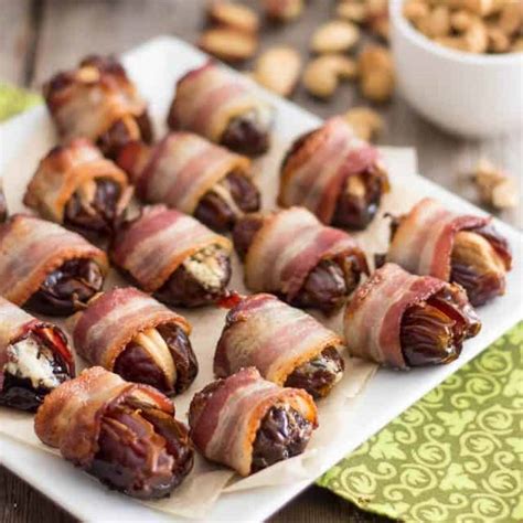 Bacon Wrapped Stuffed Dates • The Healthy Foodie