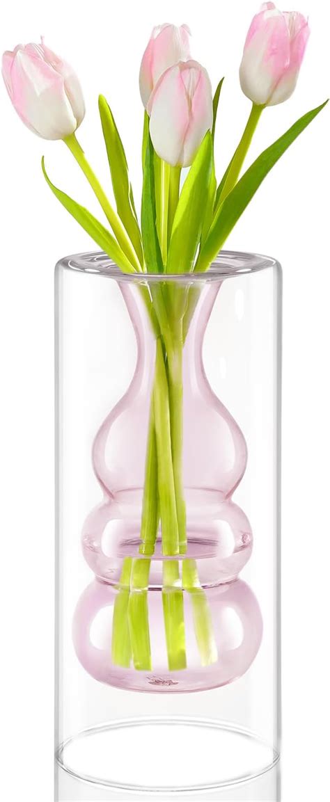 Cloudnola Reversible Glass Flower Vase And Bud Vase Lemon